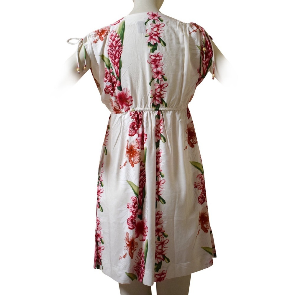 NEW! Favant Women's Hawaiian Floral Plumeria Tie Shoulder Dress Large - Picture 2 of 11